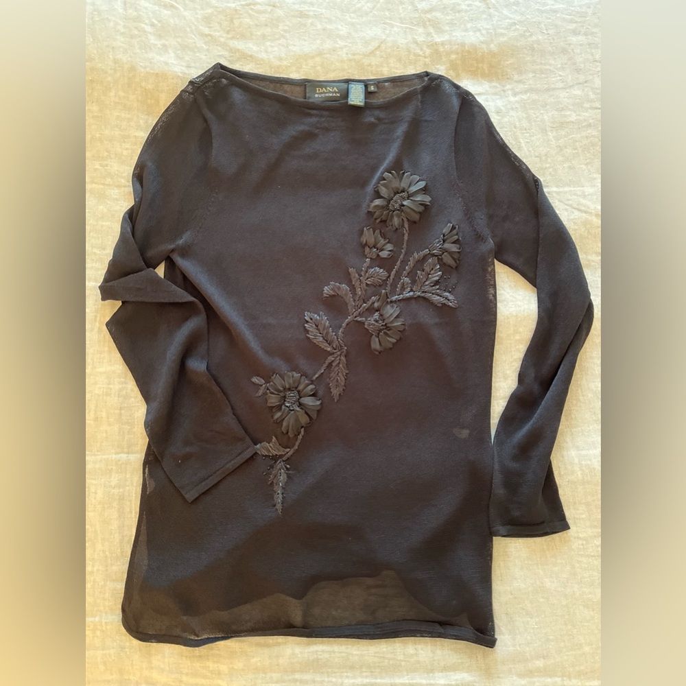 Sheer long sleeve top